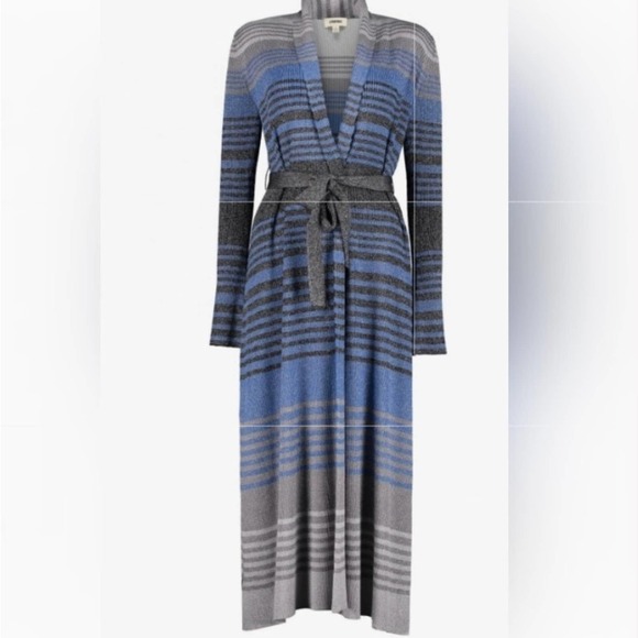 L'AGENCE Sweaters - L’Agence Marija Cardigan Duster Blue Ombré with Metallic Accents Size x-…